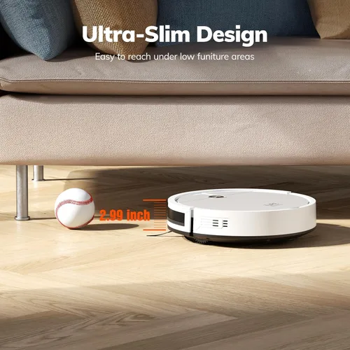 Vista 12 de ILIFE V2 Robot Aspirador, succión sin enredos, color blanco