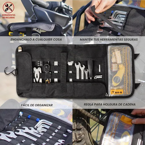 Vista 5 de ODINSBERG Bolsa de Rollo de Herramientas para Motocicleta - Herramientas NO Incluidas - Bolsa de Herramientas Pequeña, Bolsa Enrollable para Llave