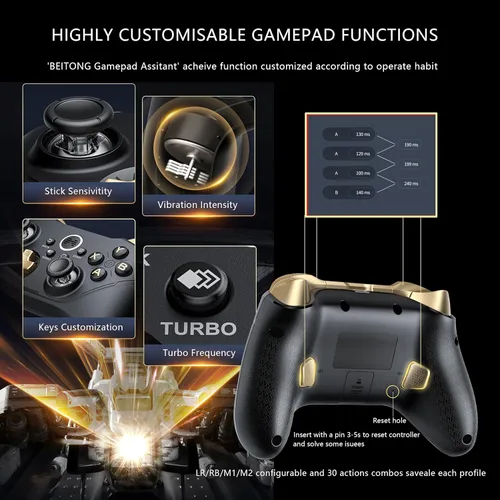 Vista 8 de Asura 2 Pro+ PC Gaming Controller Dual Hall (Hall Stick & Hall Trigger) Wireless Gamepad for Windows Switch,6 Axis Motion SensingMechanical