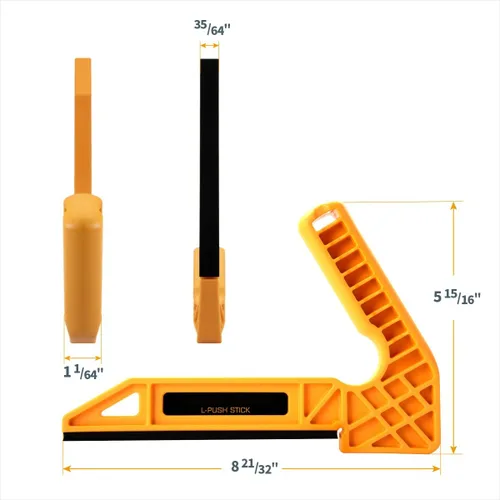 Vista 7 de POWERTEC 72096 peine de sujeción universal 1PK para carpintería multifuncional con sistema de bloqueo flexible y de inglete y 2 piezas de empuje