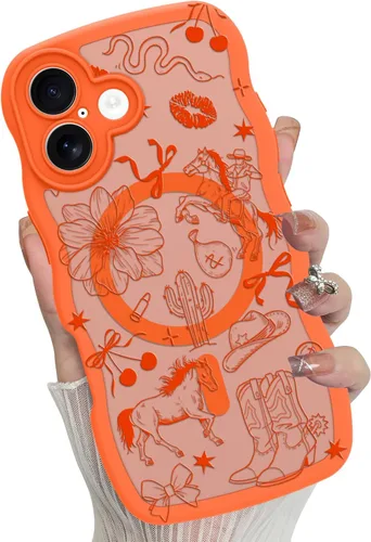 Vista 68 de Funda magnética para iPhone 17 Pro [compatible con MagSafe], bonita funda de moda con estampado de leopardo negro, translúcida, mate, parte trasera