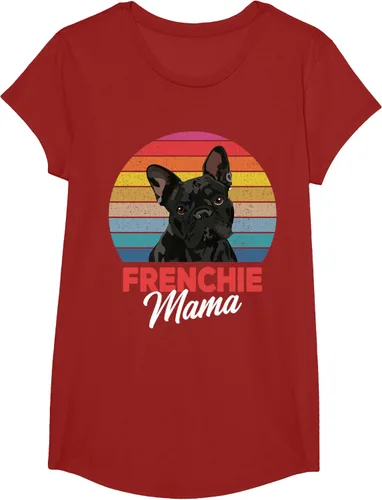 Vista 53 de Frenchie Mama - Camiseta divertida de regalo para niñas y perros Bulldog Francés, Negro, S