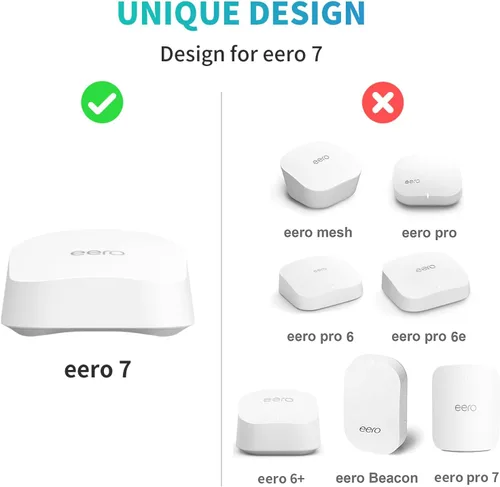 Vista 2 de Soporte de montaje en pared para eero 7 router Mesh Wi-Fi System – Sin cables desordenados, soporte de pared para extensor eero 7, soporte