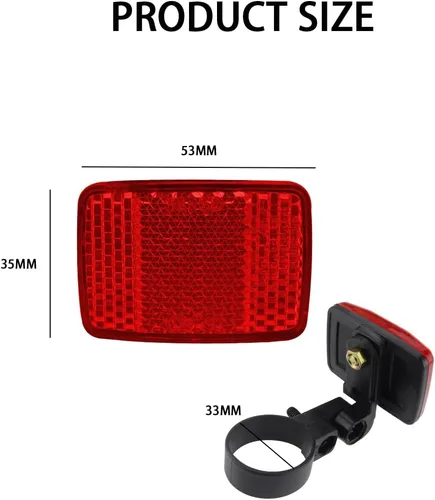 Vista 4 de Reflectores de bicicleta, reflectores de bicicleta, kit de 2 pares de reflectores delanteros y traseros de bicicleta
