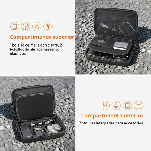 Vista 3 de AMAZEAR Funda de transporte para DJI Osmo Action 5 Pro, accesorios DJI Action5 Pro, protector compacto y rígido, bolsa de transporte portátil