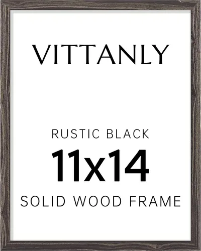 Vista 130 de Vittanly - Marco de fotos de 4 x 6 pulgadas de madera maciza con plexiglás, incluye paspartú de 3,5 x 5, para colgar en la pared o poner sobre una