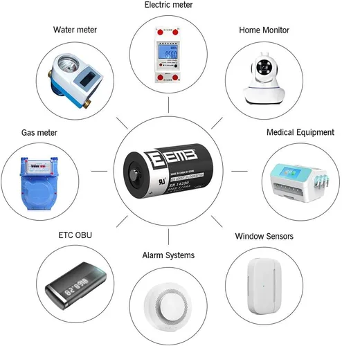 Vista 5 de EEMB Batería ER14250 1/2AA 3.6V Li-SOCL₂ Batería de litio no recargable XL-050F SB-AA02 LS14250 para medidor de collar de perro Sensor Sensor