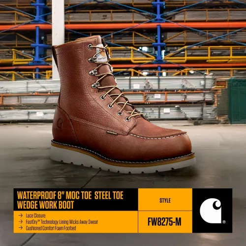 Vista 4 de Carhartt Botas de trabajo Wp de 8 pulgadas con punta de acero para hombre