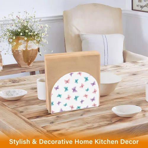 Vista 5 de Butterfly Acrylic Napkin Holder Clear Paper Napkin Table Tabletop Tissue Dispenser Kitchen Dining Room Bathroom Party Hotel Decor