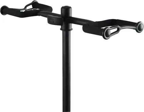 Vista 10 de Gator Frameworks Soporte de guitarra doble ajustable; Sostiene dos guitarras eléctricas o acústicas (GFW-GTR-2000), negro
