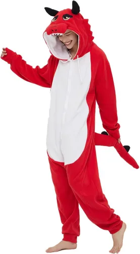 Vista 5 de Pijama de dragón unisex de animales, disfraz de cosplay para adultos