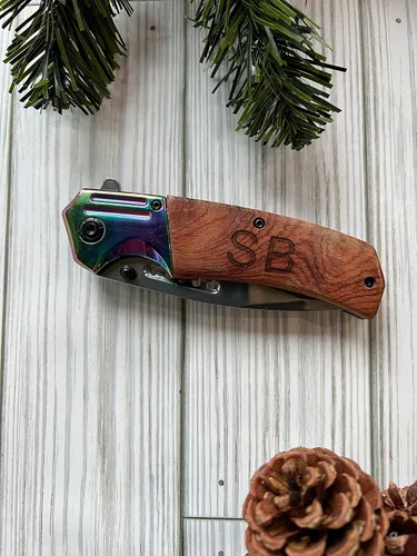 Vista 4 de Navaja de bolsillo de regalo para hombres y él, personalizada grabada, idea de amor para papá, novio, padrinos de boda, marido, hijo, día del padre