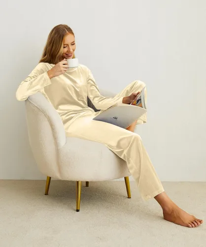 Vista 3 de PrinStory Conjunto de pijama 2023 para mujer, ropa de dormir de 2 piezas, pijamas suaves con bolsillos