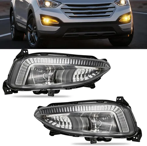 Vista 11 de Boxlight - Luces antiniebla compatibles con Hyundai Santa Fe 2007 2008 2009, un par de luces antiniebla con lente transparente para parachoques