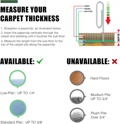 Vista 7 de Chair Mat for Carpet, 36" x 48" Office Chair Mat for Carpeted Floors, Non-Slip Carpet Protector Floor Mat with Grips, Plastic Heavy-Duty Rolling