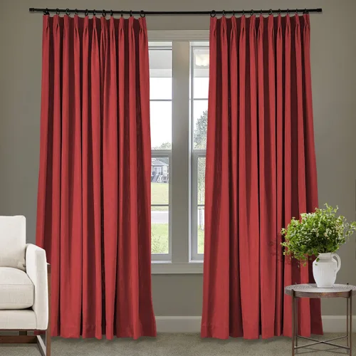 Vista 101 de Frelement Cortinas plisadas de lino de algodón de 100 pulgadas de ancho y 102 pulgadas de largo, cortinas con reducción de ruido para sala