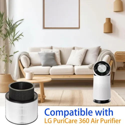 Vista 2 de PuriCare 360 Filtro de repuesto para purificador de aire LG PuriCare 360, H13 True HEPA con prefiltro y filtro de carbón activado de alta