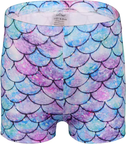 Vista 5 de iLover Pantalones cortos de gimnasia atlética para niñas de color sólido