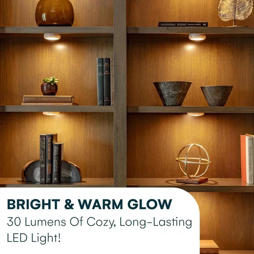 Vista 6 de Brilliant Evolution Luces adhesivas con control remoto - Juego de 6 luces LED controladas por control remoto debajo de los gabinetes - Luces