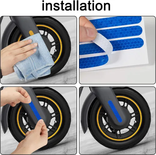 Vista 4 de TOMALL Adhesivos reflectantes de noche autoadhesivos, tira de advertencia impermeable compatible con Ninebot Max G30, accesorios de decoración