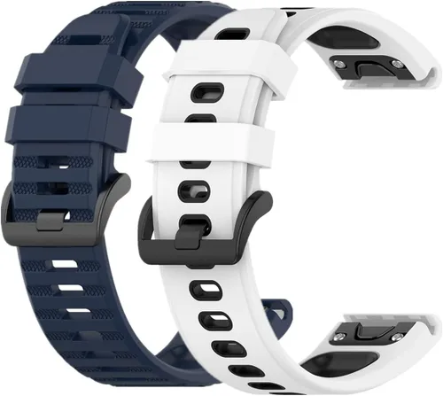 Vista 5 de Muovrto Correa de repuesto para Garmin Fenix 7/Fenix 6/Fenix 5, correa de reloj de silicona impermeable de ajuste rápido para Garmin Forerunner