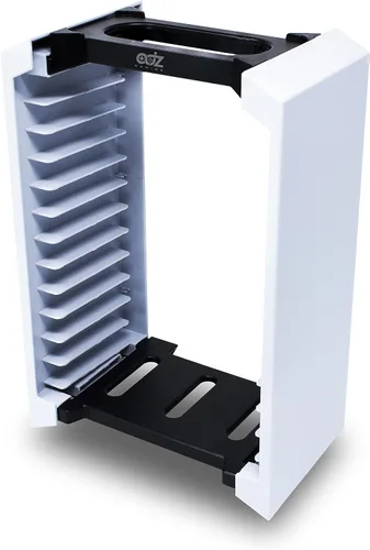 Vista 5 de Game Storage Tower – Universal Video Game Storage – Stores 12 Game or Blu-Ray Disks – Game Holder Rack for PS4, PS5, Xbox One, Xbox Series X/S