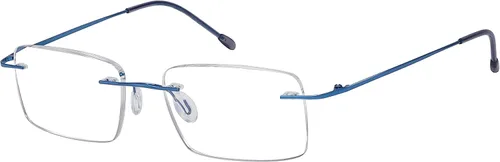 Vista 6 de Eyekepper Paquete de 3 lentes de lectura de metal sin montura para hombres, lectores rectangulares sin marco (negro/azul/plomizo)+0.00