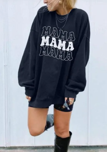 Vista 4 de ASTANFY Sudadera de gran tamaño para mujer, con cuello redondo, holgada, de manga larga
