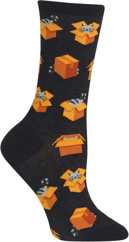 Vista 14 de Hot Sox Calcetines de mujer con patrón geométrico de novedad Heather cáñamo