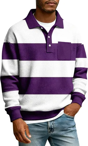 Vista 41 de Camisas de manga larga con botones a cuadros para hombre, con cuello de manga larga, estilo casual, elegante, a cuadros