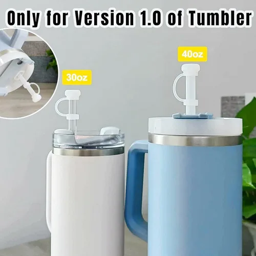 Vista 2 de Juego de 3 tapones de silicona a prueba de derrames 2023, compatibles con Stanley Cup 1.0 de 40 onzas/30 onzas, accesorios para vasos con 2 tapas
