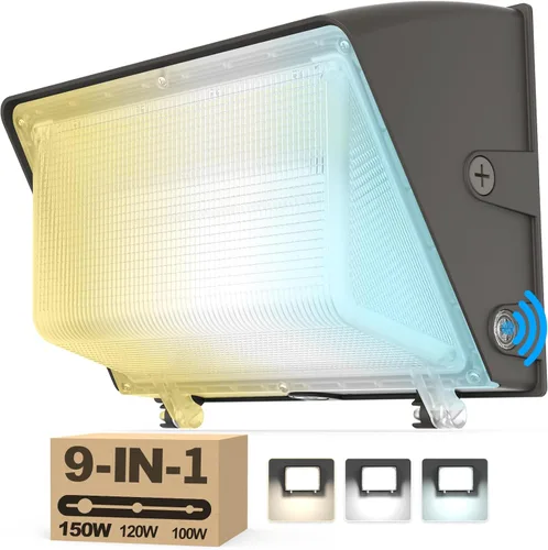 Vista 9 de AKK Paquete de luz LED de pared de 80 W, 60 W, 40 W, con fotocélula, 12000 lúmenes, 150 lm/W, 3 vatios y 3 CCT seleccionables