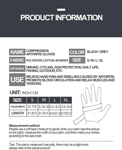 Vista 6 de Guantes de compresión sin dedos para mujeres y hombres, alivio del dolor del túnel carpiano, ciclismo, mecanografía, guantes de artritis, Negro -, M