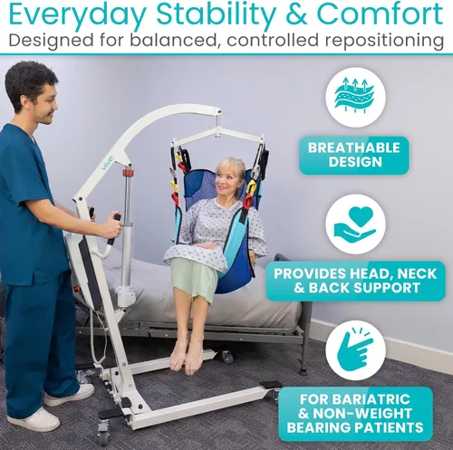 Vista 12 de Vive Patient Lift Sling - Eslinga de transferencia de malla para ducha y uso doméstico