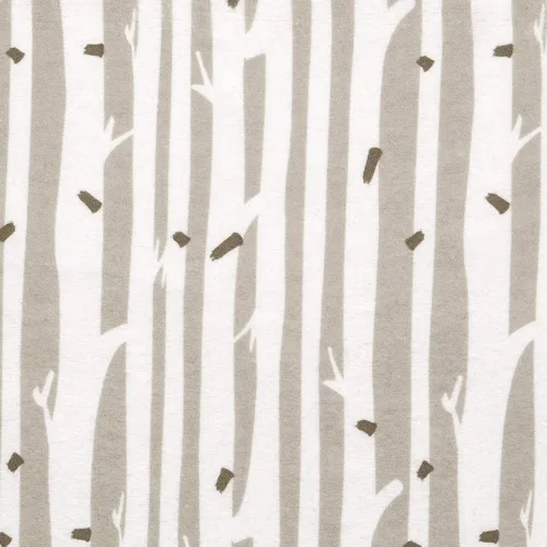 Vista 2 de Birch Stripe Deluxe - Funda para cambiador de franela con estampado de rayas de abedul, franela de algodón, gris, blanco, totalmente elástica