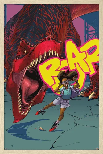 Vista 7 de Trends International Marvel Moon Girl & Devil Dinosaur - Póster de pared de rugido, 22.4 pulgadas de largo x 14.7 pulgadas, versión enmarcada