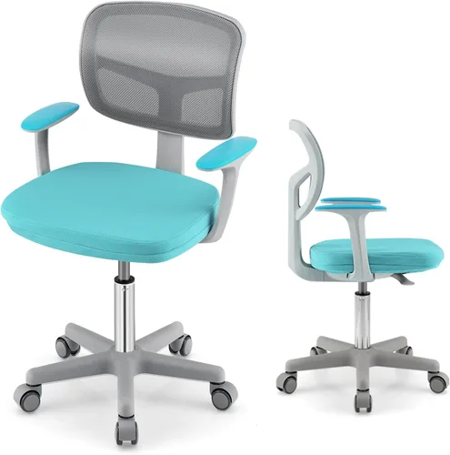 Vista 12 de POWERSTONE Kids Desk Chair with Detachable Cushion Adjust Footrest, Blue Azul
