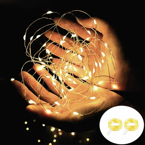 Vista 25 de Luces rojas de Halloween de 7 pies, funciona con pilas, luces LED de Navidad para interiores y exteriores, piezas centrales, guirnaldas, mesa de Rojo