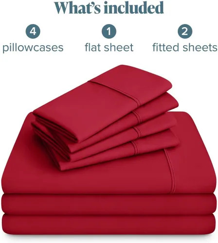 Vista 188 de Bare Home Sheet Set 1800 Ultra-Soft with 2 Pillowcases (Twin XL, Dark Blue)