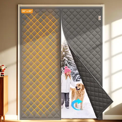 Vista 27 de Yotache - Cortina magnética aislada térmica para puerta, se adapta a puertas de 28 x 78 pulgadas, cortina de 30" x 80", material Oxford resistente a