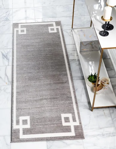Vista 30 de Unique Loom Colección Uptown de Jill Zarin - Alfombra moderna con textura de estilo griego, color beige (1.25 x 1.85 m)