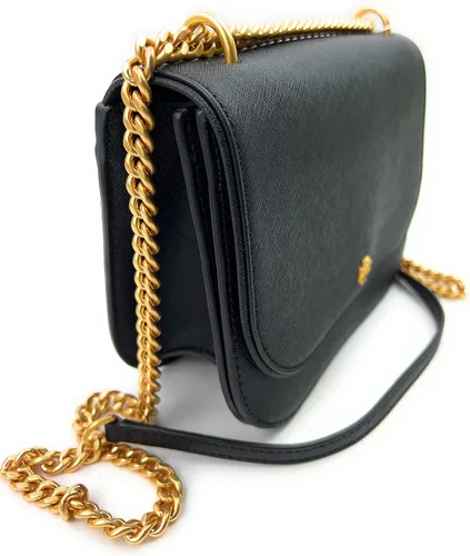 Vista 5 de Tory Burch Emerson - Bolso de hombro ajustable con solapa (negro), Negro