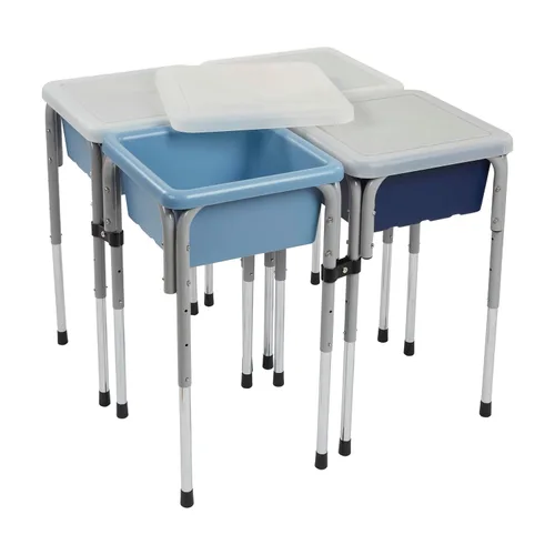 Vista 21 de ECR4Kids Mesas modulares de juego con arena y agua con tapas, varios colores, Multi Color, 1 Azul /Rojo