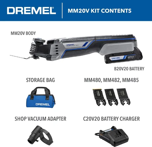 Vista 2 de Dremel Multi-Max MM20V-01 Kit de herramientas oscilantes inalámbricas con (1) batería
