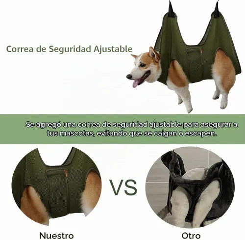 Vista 2 de Mklhgty Hamaca de aseo para perros para recortar uñas y cuidado de oídos/ojos, cabestrillo para aseo con cortaúñas