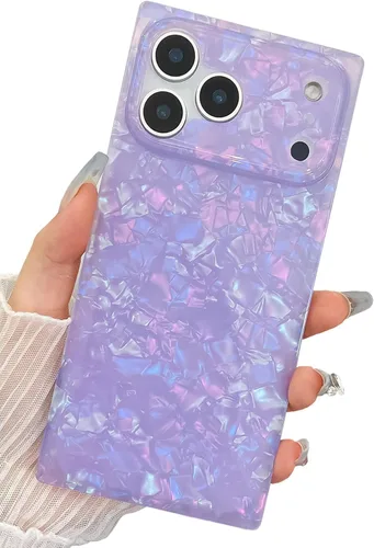 Vista 37 de Funda compatible con iPhone 14 Pro con borde rectangular, bonita funda protectora de lujo con pintura al óleo y flores para mujeres y niñas, funda