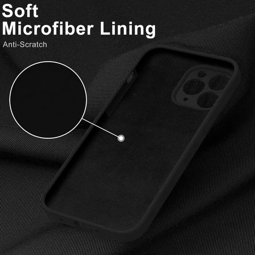 Vista 4 de DEENAKIN Funda de silicona compatible con iPhone 11 Pro con protector de pantalla, mejora la protección de la cámara, suave, flexible, delgada, a