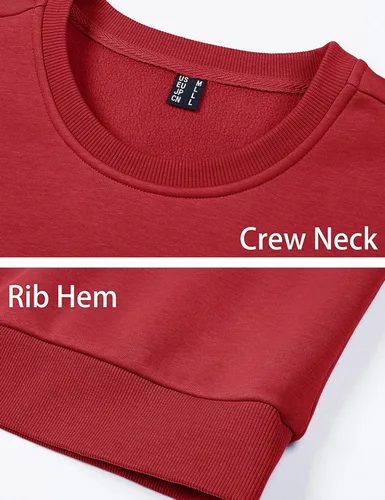 Vista 70 de MAGCOMSEN Sudadera de cuello redondo para hombre de manga larga casual cálida de forro polar