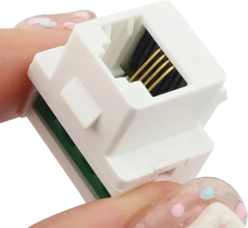Vista 4 de 6PCS RJ11 Tornillo Jack CAT3 Teléfono Keystone Jack Teléfono Cuatro Núcleos Módulo, Blanco