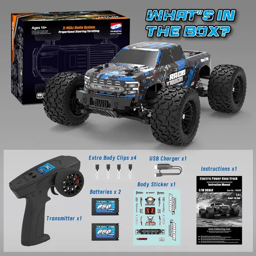 Vista 7 de HAIBOXING Autos RC a escala 1/18 4WD todoterreno Monster Trucks con 36+KM/H de alta velocidad, 2.4 GHz control remoto, vehículos eléctricos todo